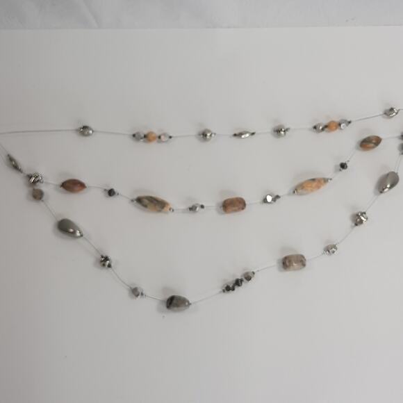 Chico's Multi-Strand Invisible Statement Necklace with Stone Beads - Picture 7 of 11